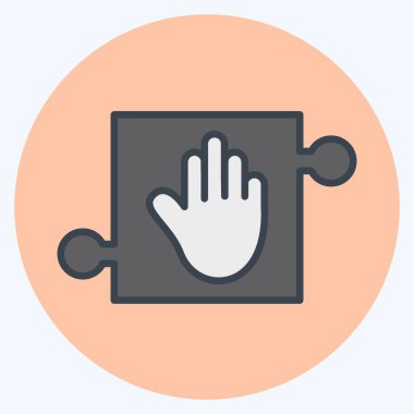 Icon Helping Hand. related to Psychological symbol. color mate style. simple illustration. emotions, empathy, assistance