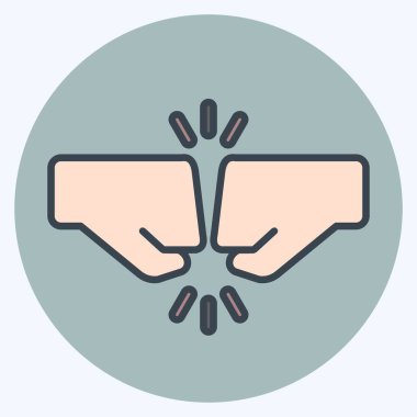 Icon Greeting. related to Psychological symbol. color mate style. simple illustration. emotions, empathy, assistance