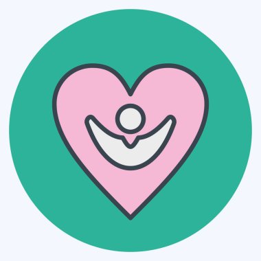 Icon Happiness. related to Psychological symbol. color mate style. simple illustration. emotions, empathy, assistance