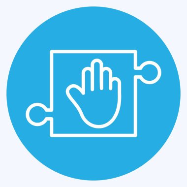 Icon Helping Hand. related to Psychological symbol. blue eyes style. simple illustration. emotions, empathy, assistance