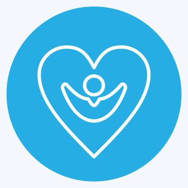 Icon Happiness. related to Psychological symbol. blue eyes style. simple illustration. emotions, empathy, assistance