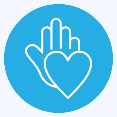 Icon Charity. related to Psychological symbol. blue eyes style. simple illustration. emotions, empathy, assistance