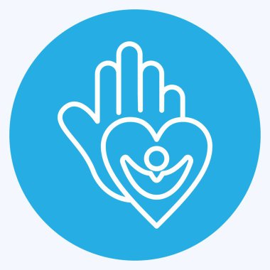 Icon Caring For People. related to Psychological symbol. blue eyes style. simple illustration. emotions, empathy, assistance
