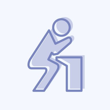 Icon Badness an Sorrow. related to Psychological symbol. two tone style. simple illustration. emotions, empathy, assistance