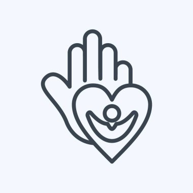 Icon Caring For People. related to Psychological symbol. line style. simple illustration. emotions, empathy, assistance