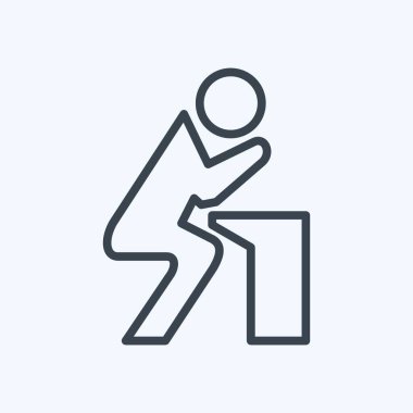 Icon Badness an Sorrow. related to Psychological symbol. line style. simple illustration. emotions, empathy, assistance