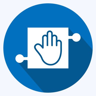 Icon Helping Hand. related to Psychological symbol. long shadow style. simple illustration. emotions, empathy, assistance