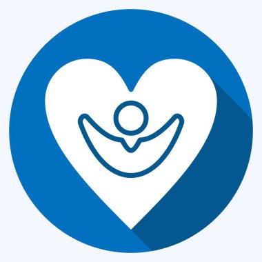 Icon Happiness. related to Psychological symbol. long shadow style. simple illustration. emotions, empathy, assistance