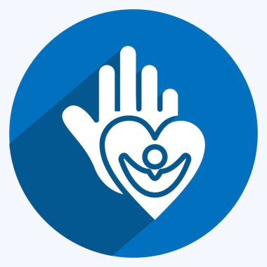 Icon Caring For People. related to Psychological symbol. long shadow style. simple illustration. emotions, empathy, assistance
