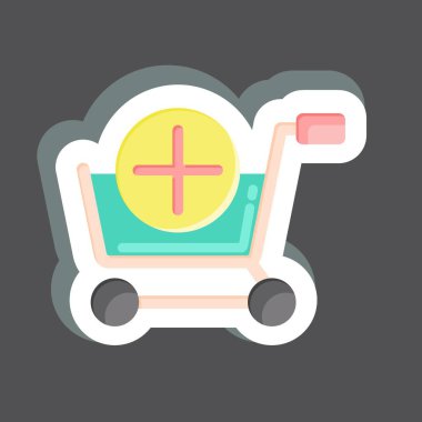 Sticker Add. related to Online Store symbol. simple illustration. shop