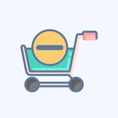 Icon Delete From Cart. related to Online Store symbol. doodle style. simple illustration. shop