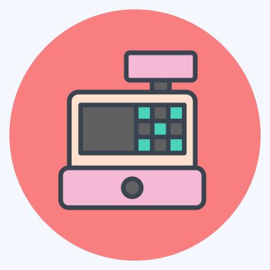Icon Cash Register. related to Online Store symbol. color mate style. simple illustration. shop