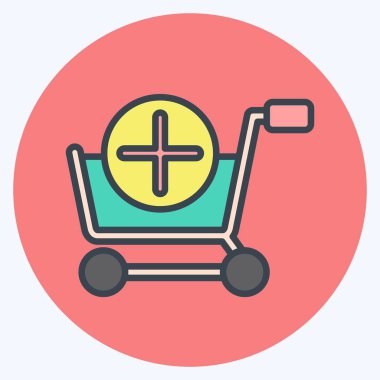Icon Add. related to Online Store symbol. color mate style. simple illustration. shop