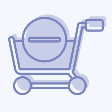 Icon Delete From Cart. related to Online Store symbol. two tone style. simple illustration. shop