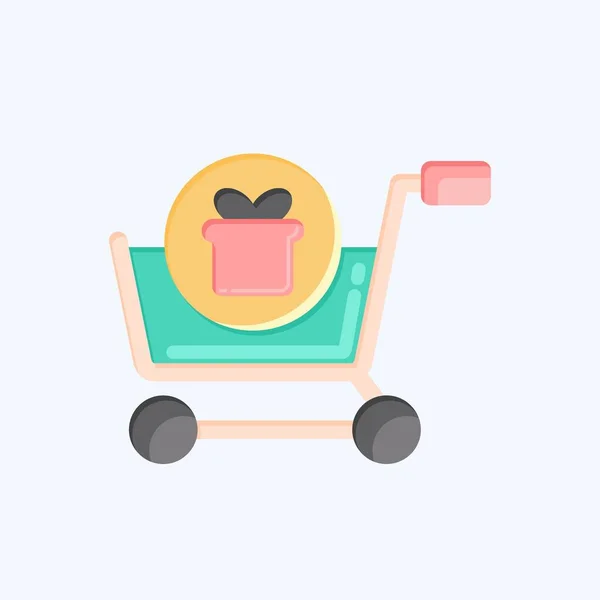 Icon Buy Gift Related Online Store Symbol Flat Style Simple — Vector de stock