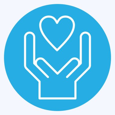 Icon Kind. related to Volunteering symbol. blue eyes style. Help and support. friendship