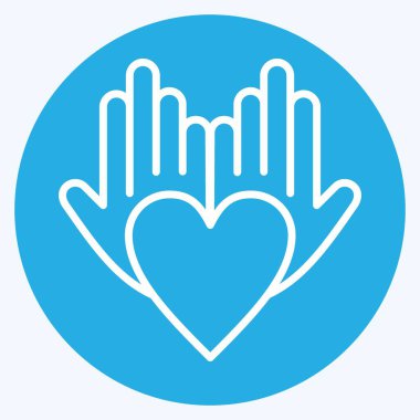 Icon Philanthropist. related to Volunteering symbol. blue eyes style. Help and support. friendship