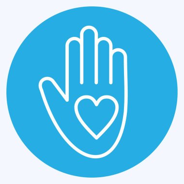 Icon Volunteering. related to Volunteering symbol. blue eyes style. Help and support. friendship