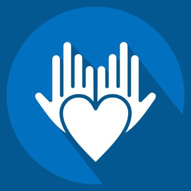 Icon Philanthropist. related to Volunteering symbol. long shadow style. Help and support. friendship