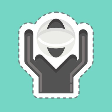 Sticker line cut Environmental. related to Volunteering symbol. Help and support. friendship