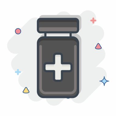 Icon Medical Volunteering. related to Volunteering symbol. Comic Style. Help and support. friendship