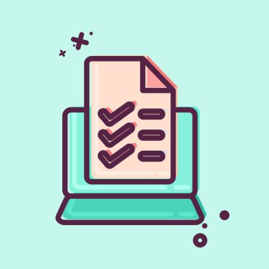 Simge Onlie Testi. Eğitim sembolüyle ilgili. MBE tarzı. Basit dizayn edilebilir. Basit resimleme