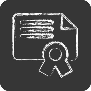 Simge Sertifikası. Eğitim sembolüyle ilgili. Tebeşir stili. Basit dizayn edilebilir. Basit resimleme