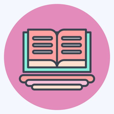 Herkese İkon Eğitimi. Eğitim sembolüyle ilgili. renk arkadaşı stili. Basit dizayn edilebilir. Basit resimleme