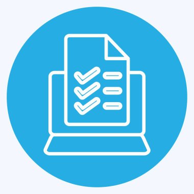 Simge Onlie Testi. Eğitim sembolüyle ilgili. Mavi gözlü. Basit dizayn edilebilir. Basit resimleme