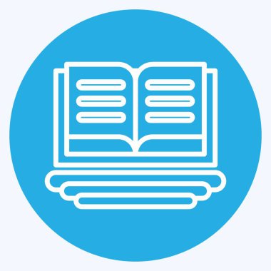 Herkese İkon Eğitimi. Eğitim sembolüyle ilgili. Mavi gözlü. Basit dizayn edilebilir. Basit resimleme