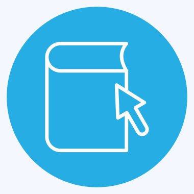 Simge Kitapçığı. Eğitim sembolüyle ilgili. Mavi gözlü. Basit dizayn edilebilir. Basit resimleme