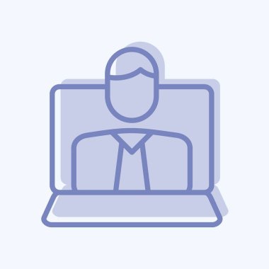 Icon Webinar. Eğitim sembolüyle ilgili. İki ton stili. Basit dizayn edilebilir. Basit resimleme