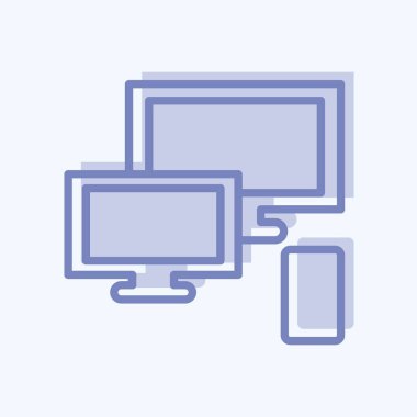 Simge yanıt veriyor. Eğitim sembolüyle ilgili. İki ton stili. Basit dizayn edilebilir. Basit resimleme