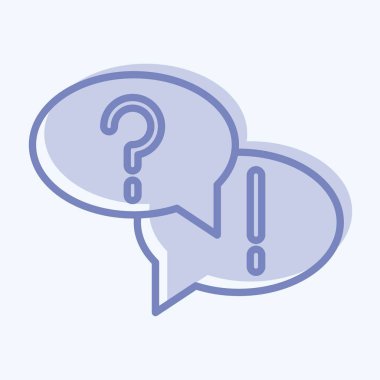 Simge Sorusu ve Cevabı. Eğitim sembolüyle ilgili. İki ton stili. Basit dizayn edilebilir. Basit resimleme