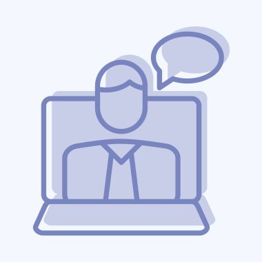 Simge Çevrimiçi Consutan. Eğitim sembolüyle ilgili. İki ton stili. Basit dizayn edilebilir. Basit resimleme