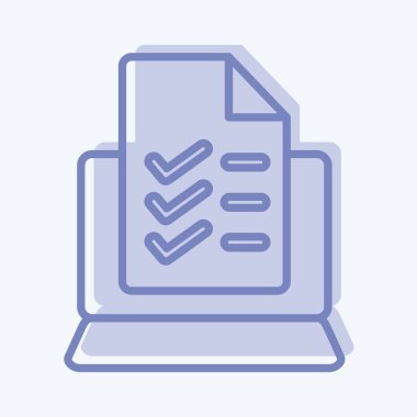 Simge Onlie Testi. Eğitim sembolüyle ilgili. İki ton stili. Basit dizayn edilebilir. Basit resimleme