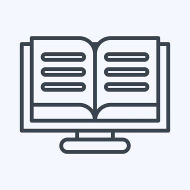 Simge çevrimiçi okuma. Eğitim sembolüyle ilgili. Sıra tarzı. Basit dizayn edilebilir. Basit resimleme