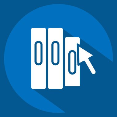 Simge İnternet Kütüphanesi. Eğitim sembolüyle ilgili. Uzun gölge tarzı. Basit dizayn edilebilir. Basit resimleme