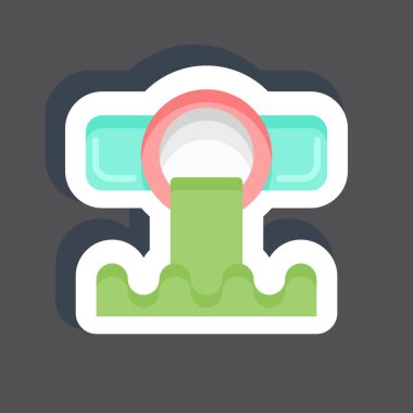 Etiket Kanalizasyonu. Çevre sembolüyle ilgili. Basit bir çizim. Koruma. Toprak. Temizle