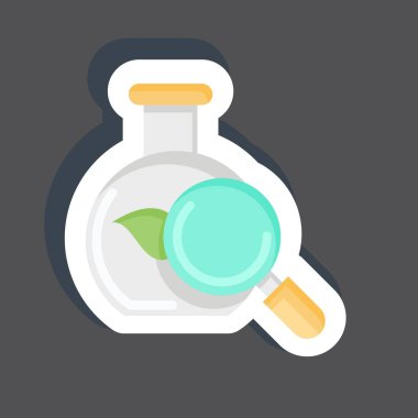 Çıkartma Doğal Araştırmalar. Çevre sembolüyle ilgili. Basit bir çizim. Koruma. Toprak. Temizle