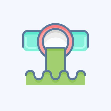 Simge Kanalizasyonu. Çevre sembolüyle ilgili. Karalama stili. Basit bir çizim. Koruma. Toprak. Temizle