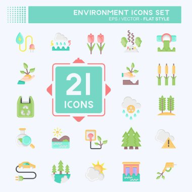 Simge Ayarlama Ortamı. Çevre sembolüyle ilgili. Düz stil. Basit bir çizim. Koruma. Toprak. Temizle