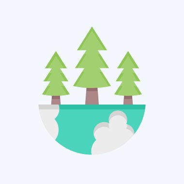 Simge Dünya Ortamı. Çevre sembolüyle ilgili. Düz stil. Basit bir çizim. Koruma. Toprak. Temizle