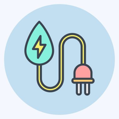 Icon Su Enerjisi. Çevre sembolüyle ilgili. renk arkadaşı stili. Basit bir çizim. Koruma. Toprak. Temizle