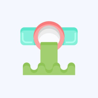 Simge Kanalizasyonu. Çevre sembolüyle ilgili. Düz stil. Basit bir çizim. Koruma. Toprak. Temizle