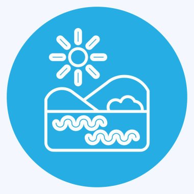 Icon Lake. related to Environment symbol. blue eyes style. simple illustration. conservation. earth. clean