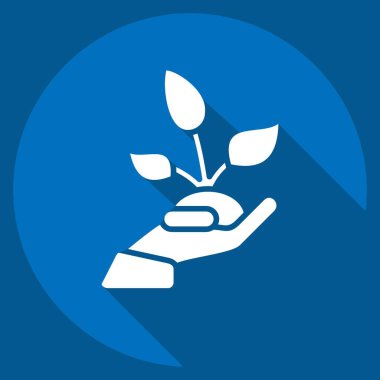 Icon Save Nature. related to Environment symbol. long shadow style. simple illustration. conservation. earth. clean