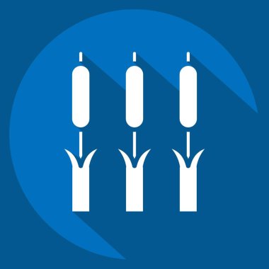 Icon Reeds. related to Environment symbol. long shadow style. simple illustration. conservation. earth. clean