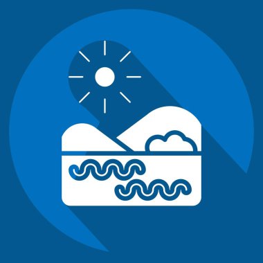 Icon Lake. related to Environment symbol. long shadow style. simple illustration. conservation. earth. clean