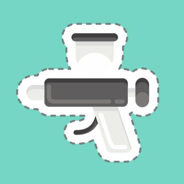 Sticker line cut Exterior. related to Car Service symbol. repairin. engine. simple illustration